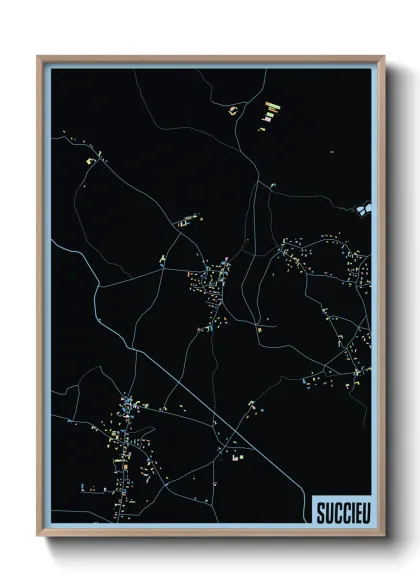 Une affiche de carte sur Succieu
