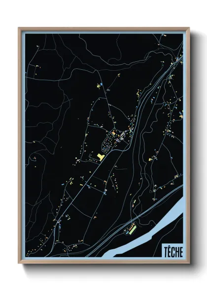 Une affiche de carte sur Têche