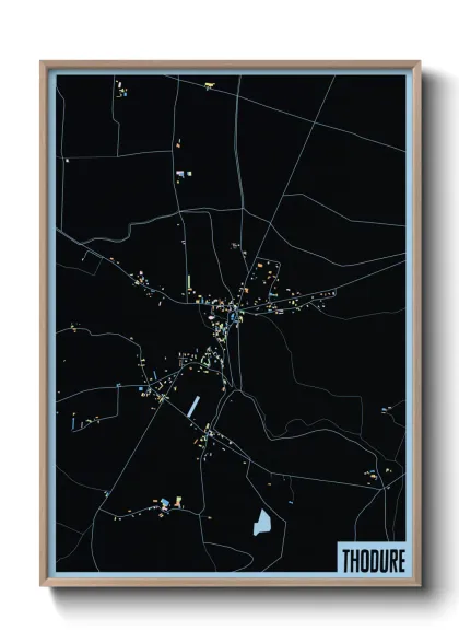 Une affiche de carte sur Thodure