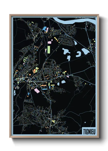 Une affiche de carte sur Tignieu