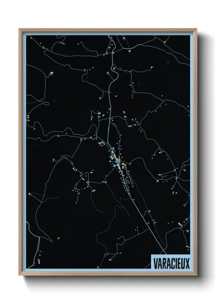 Une affiche de carte sur Varacieux