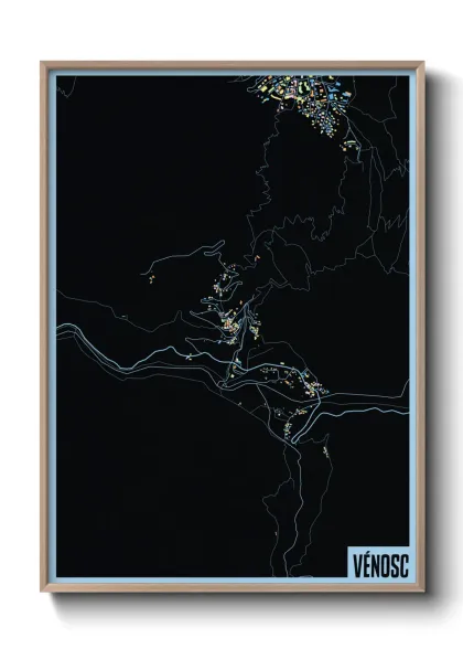 Une affiche de carte sur Vénosc