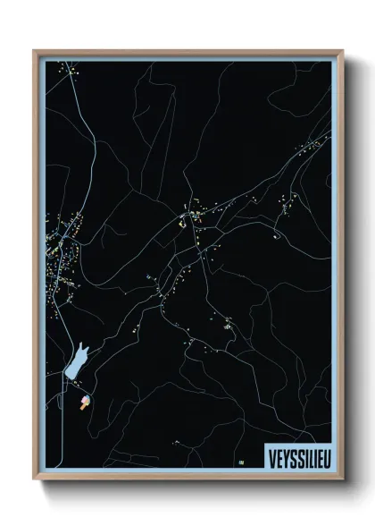 Une affiche de carte sur Veyssilieu