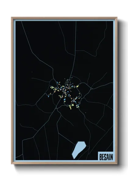 Une affiche de carte sur Besain