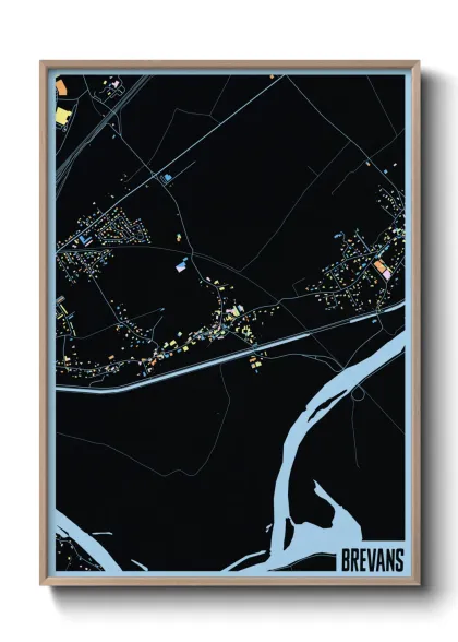 Une affiche de carte sur Brevans