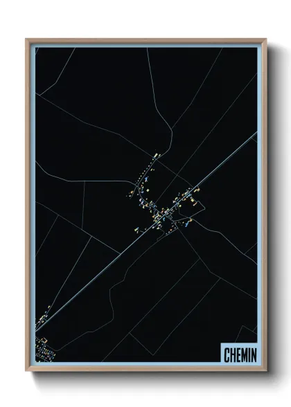 Une affiche de carte sur Chemin