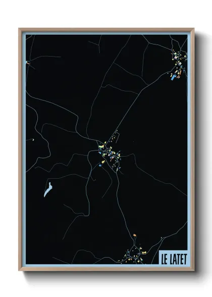 Une affiche de carte sur Le Latet