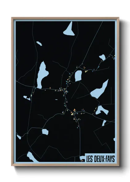 Une affiche de carte sur Les Deux-Fays