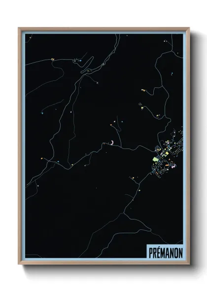 Une affiche de carte sur Prémanon