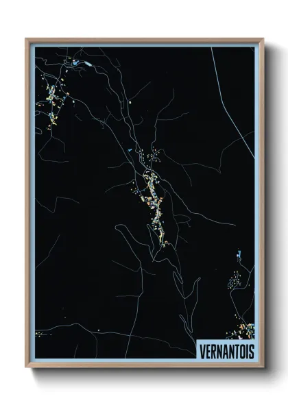 Une affiche de carte sur Vernantois