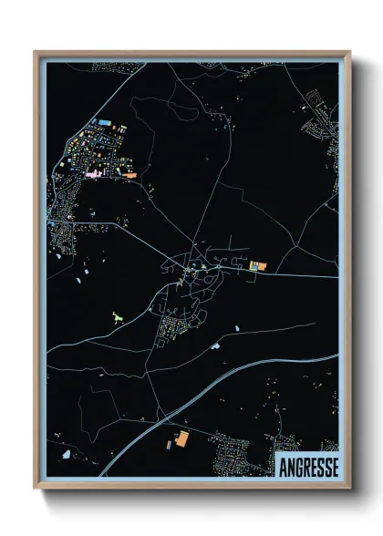 Une affiche de carte sur Angresse