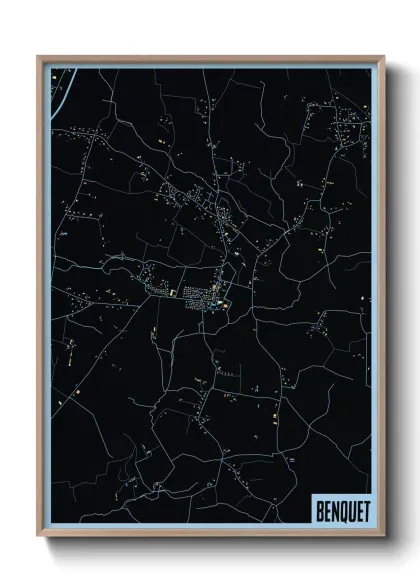 Une affiche de carte sur Benquet