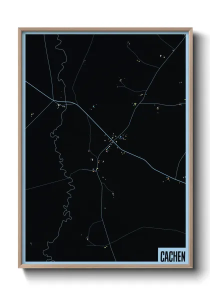 Une affiche de carte sur Cachen