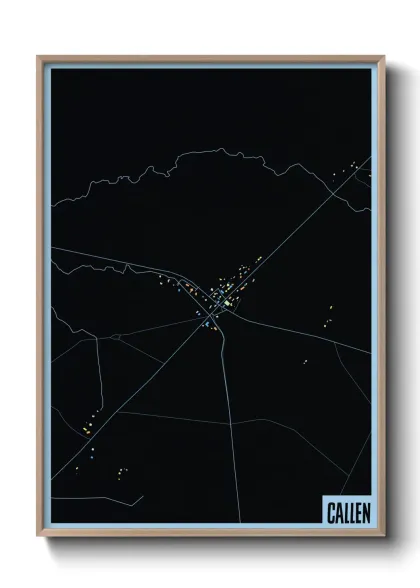 Une affiche de carte sur Callen