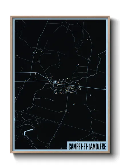Une affiche de carte sur Campet-et-Lamolère