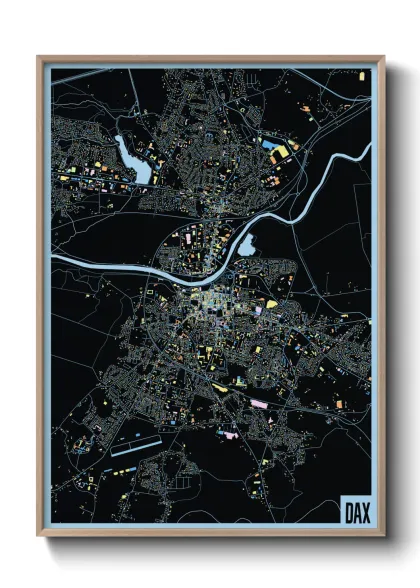 Une affiche de carte sur Dax