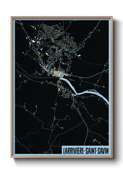 Une affiche de carte sur Larrivière-Saint-Savin