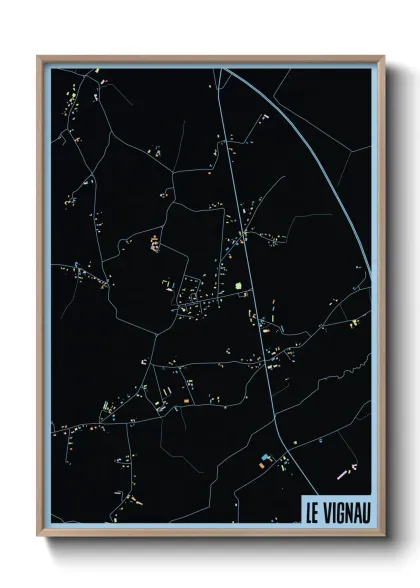 Une affiche de carte sur Le Vignau