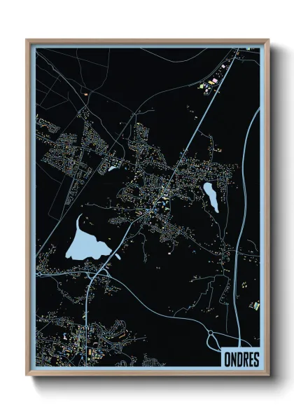 Une affiche de carte sur Ondres
