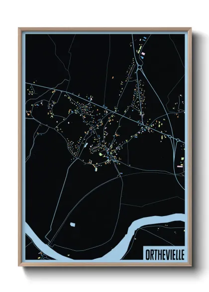 Une affiche de carte sur Orthevielle