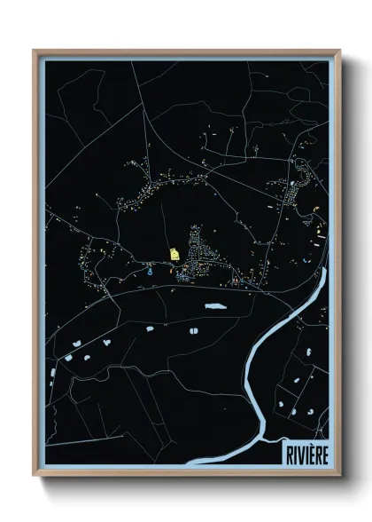 Une affiche de carte sur Rivière