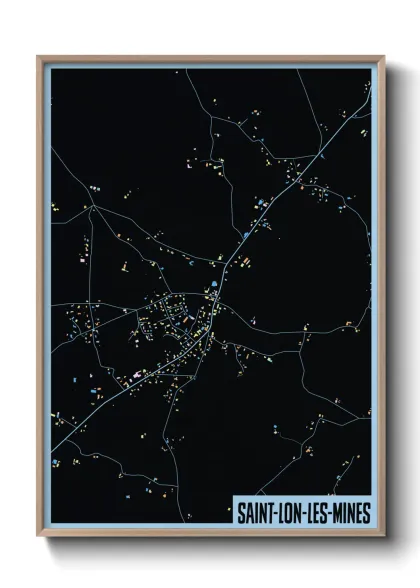 Une affiche de carte sur Saint-Lon-les-Mines