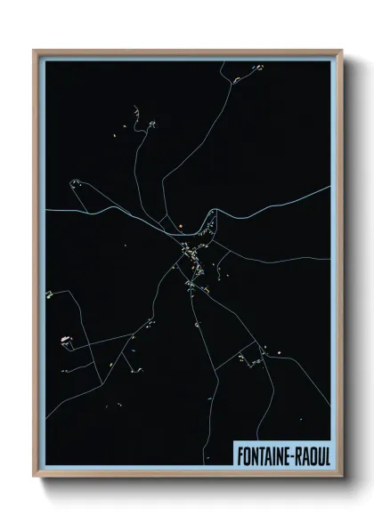 Une affiche de carte sur Fontaine-Raoul