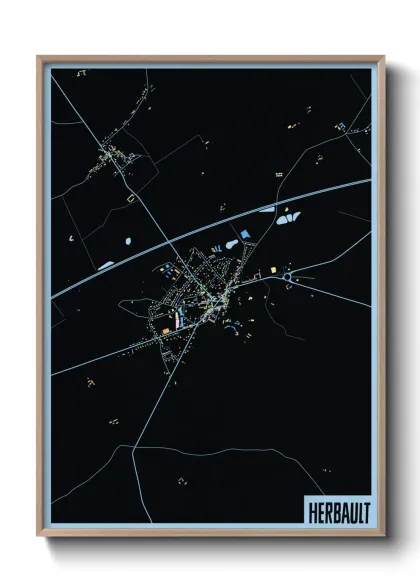 Une affiche de carte sur Herbault