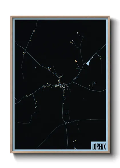 Une affiche de carte sur Loreux