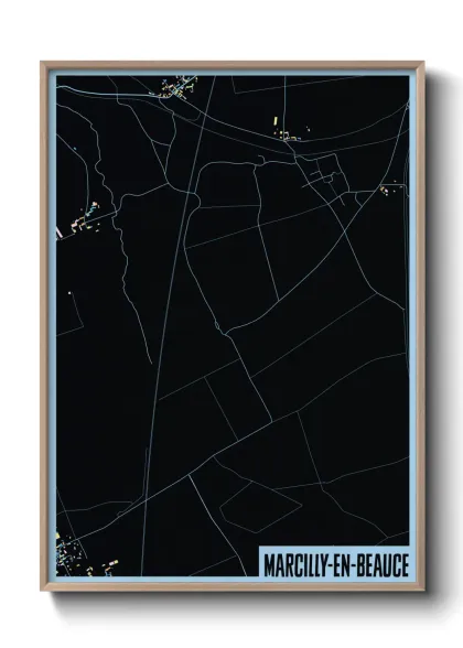 Une affiche de carte sur Marcilly-en-Beauce