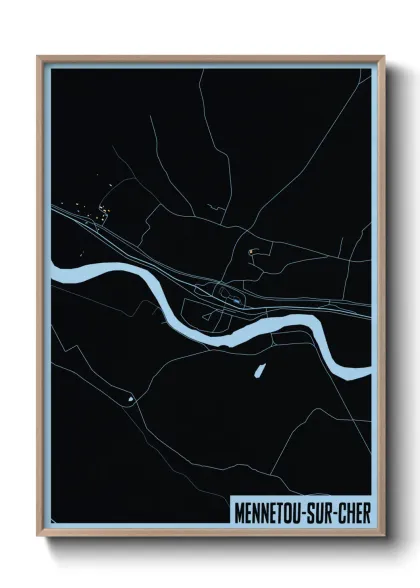 Une affiche de carte sur Mennetou-sur-Cher