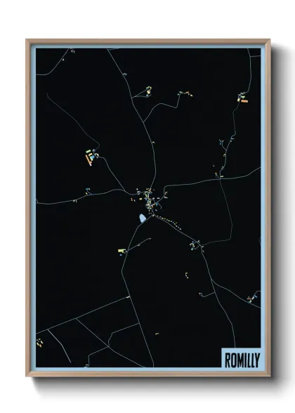 Une affiche de carte sur Romilly