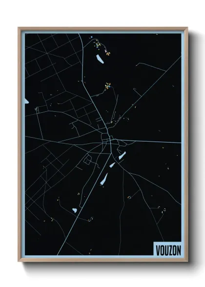 Une affiche de carte sur Vouzon