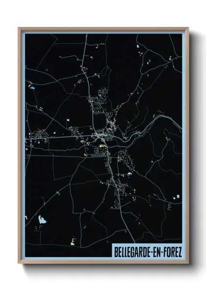 Une affiche de carte sur Bellegarde-en-Forez