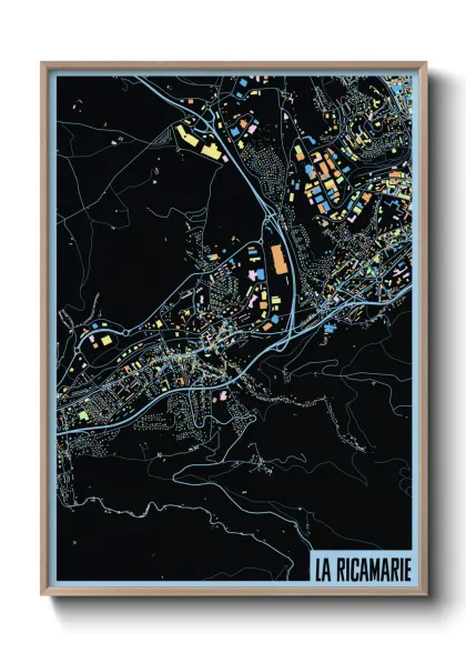 Une affiche de carte sur La Ricamarie