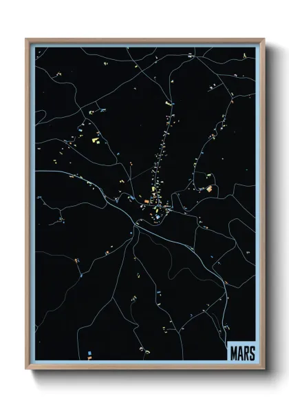 Une affiche de carte sur Mars