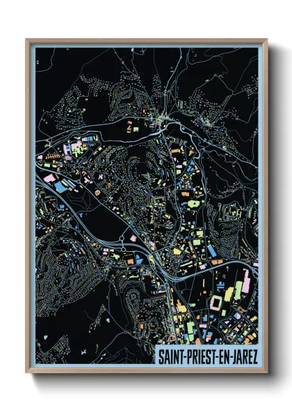 Une affiche de carte sur Saint-Priest-en-Jarez