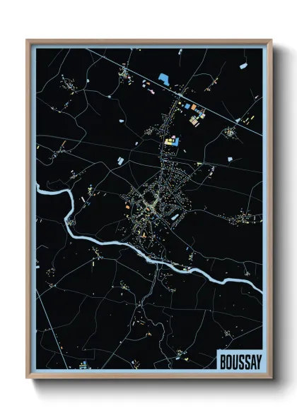Une affiche de carte sur Boussay