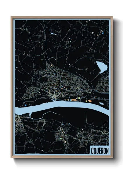 Une affiche de carte sur Couëron