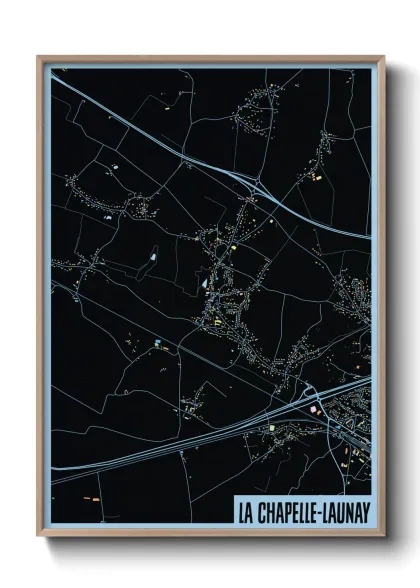 Une affiche de carte sur La Chapelle-Launay