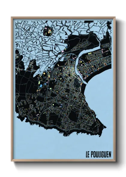Une affiche de carte sur Le Pouliguen