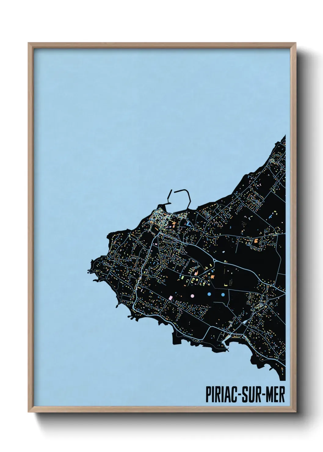 Un poster carte Piriac-sur-Mer
