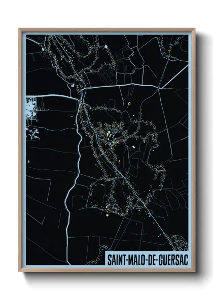 Une affiche de carte sur Saint-Malo-de-Guersac