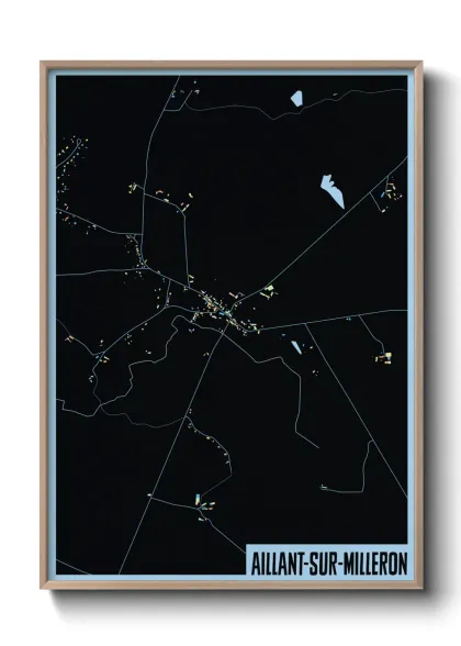 Une affiche de carte sur Aillant-sur-Milleron