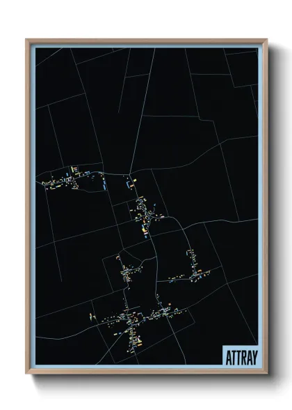 Une affiche de carte sur Attray