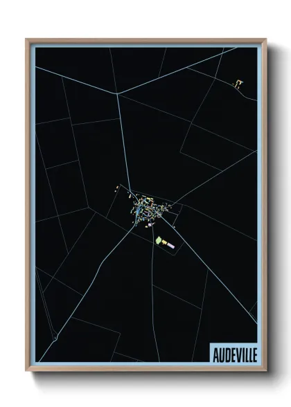 Une affiche de carte sur Audeville