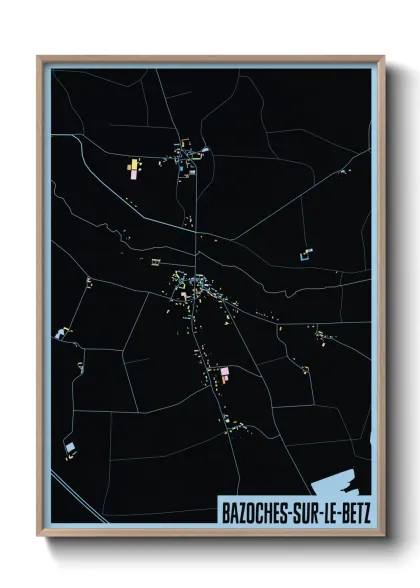 Une affiche de carte sur Bazoches-sur-le-Betz