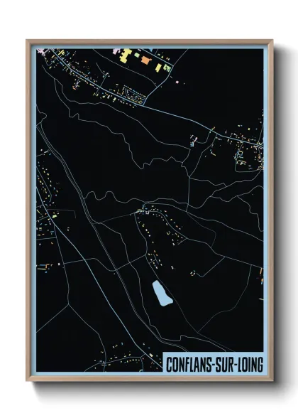 Une affiche de carte sur Conflans-sur-Loing