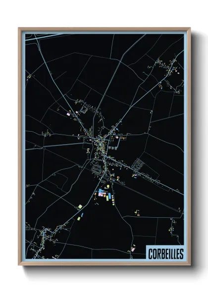 Une affiche de carte sur Corbeilles