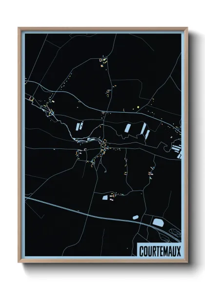 Une affiche de carte sur Courtemaux